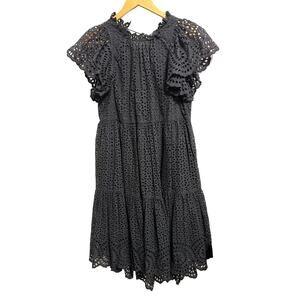 Ulla Johnson Norah dress noir black lace‎ size 6 $595